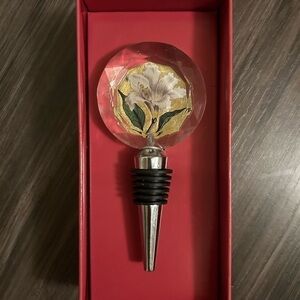 NWOT Rose design wine stopper